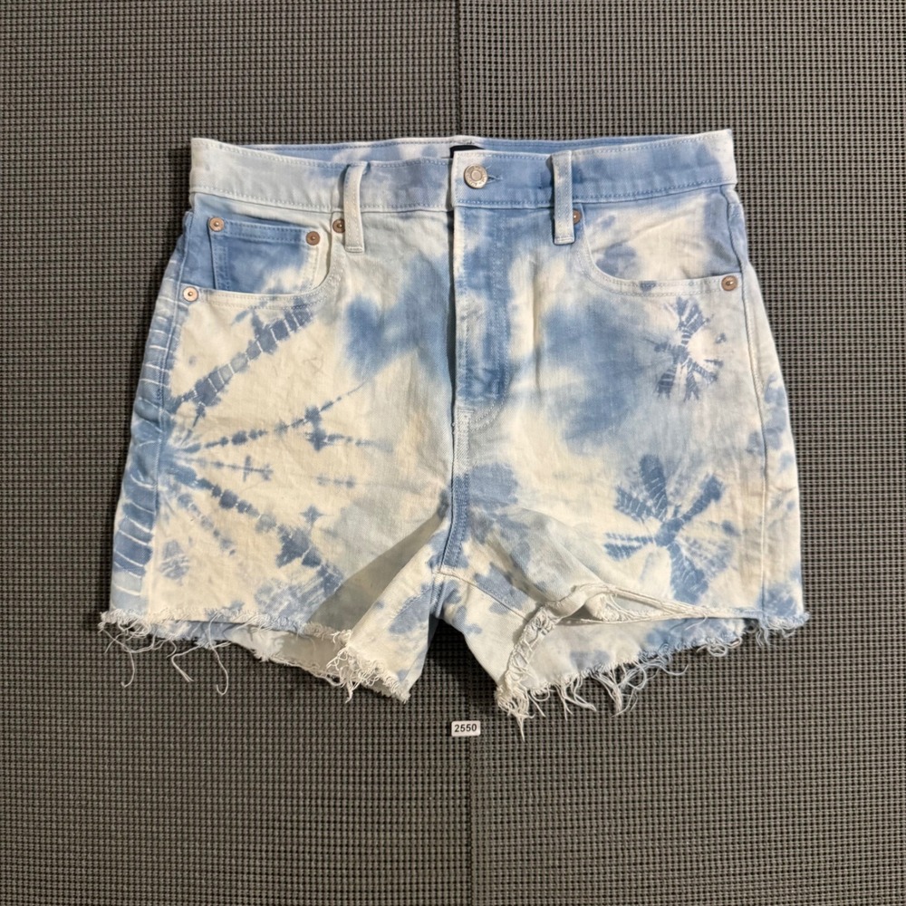 Gap Womens Blue White Tie Dye High Rise Denim Shorts Size 8